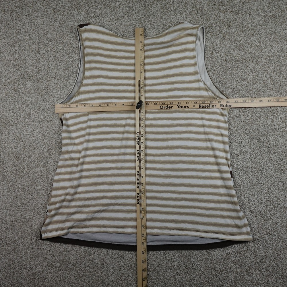 CJ Banks Womens 1X Brown Tan Floral Tie Dye Striped Cowl Neck Sleeveless Top - Picture 5 of 5